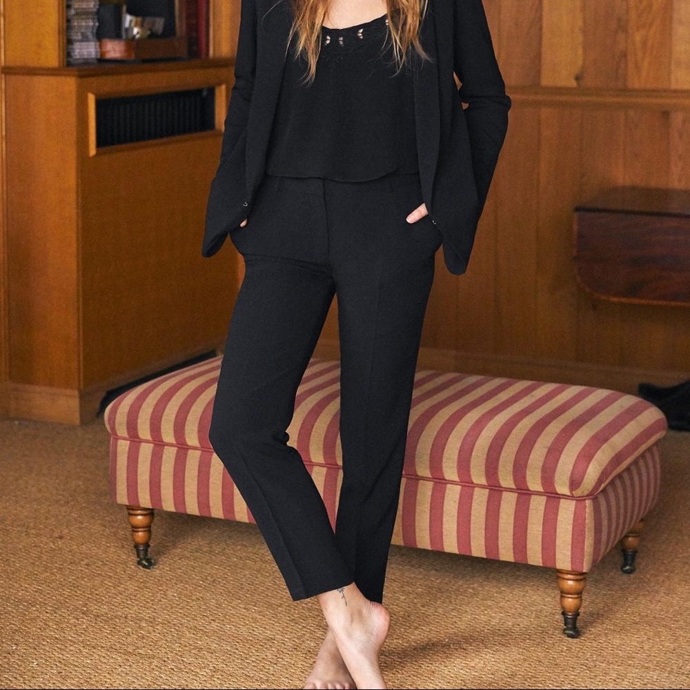 Sézane Navy Gustav Ankle Trousers